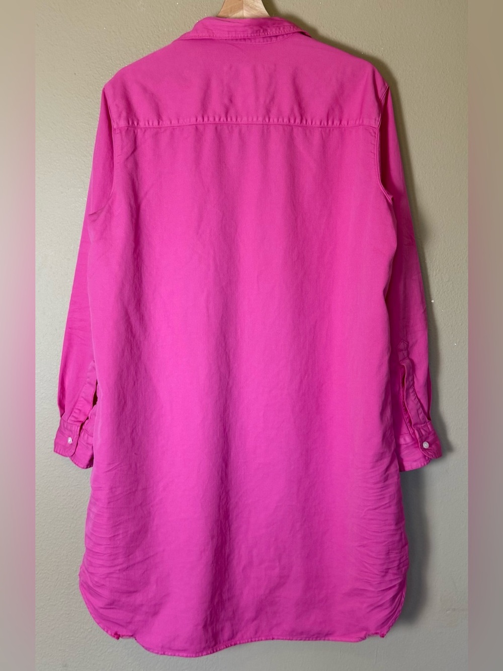 Frank & Eileen Hot Pink Button-Front Mary Cotton Shirt Dress Medium Casual Chic - Picture 3 of 7